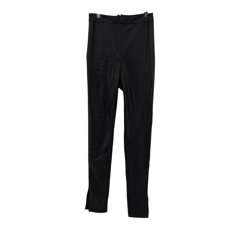 White Fox Black Faux Leather Pants‎ Size S